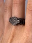 Vintage Harley Davidson 925 Sterling Silver Logo Band Ring Motorcycle Size 12