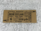 Bob Dylan 1966 Original Unused Concert Box A Ticket Syria Mosque Pa The Band Usa
