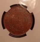 A Variety 1912 China Ngc Ms 64 T Ii E C Ii Na  10 Cash Copper Misspelled Letters