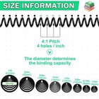 120 Pack Plastic Spiral Binding Coils Binder Binding Spirals Rings Multi Size   
