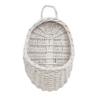 Wall Pocket Basket White Woven Willow Country Farmhouse Primitive Home 8 X 14