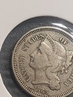 1865 Three Cent Nickel Piece - Nice Coin 