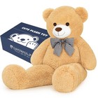 4ft Cute Big Plush Teddy Bear - Soft Stuffed Animal  Light Brown  5lbs Cuddly Gi