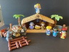 Fisher Price Little People 2002 Nativity Set Lot Of 14 Pieces W light   Music