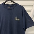 Vintage Stussy Classic Logo Graphic T Shirt 1990s Mens L Navy Skate Surf Rasta