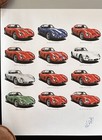 38 Ferrari 250 Gtos Poster Original Body Styles   Colors Signed Bluemel Freylon