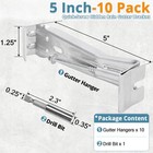 5 Inch Roofing Gutter Hangers  Quick Screw Hidden 5 Inch-10 Pack  Silver 