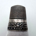 Ketcham   Mcdougall Sterling Thimble Eagle Stars   Shield Vintage 1919 - Size 9