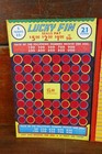Vintage 1940s Lucky Fin 5   Punch Board Gambling Pull Tabs Nos Trade Stimulator