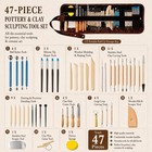 47pcs Pottery Tools Kit  Clay Sculpting And Ceramic Carving Tools For Polymer   