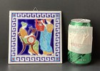 Vtg Greek Ceramic Tile Art Handmade In Greece  Smaltotechniki Ceramik  5 7 8 