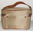 Vintage Jaguar Carry On Cosmetic Case Train Travel Overnight Bag Tan   Brown