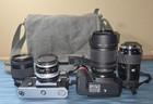 Nikon D90 Dslr W  Lens   Vintage Nikon F 35mm Film Camera  Passport   Bag Lot