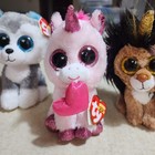 Ty Beanie Boos Lot Of 5 - Darling  Slush  Glamour  Jungle Love  Ramsey