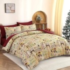  Christmas Comforter Set Size 7 Piece Reindeer Sleigh Christmas Tree Queen Red