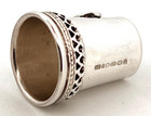 Swallow Thimble 925 Sterling Silver Set With Garnet Eye And Marcasite