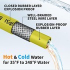 Pohir 50ft 3 8  Pressure Washer Hose 4800psi Flexible Steel Wire Extension Hose