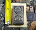 Antique Vtg Sand Hourglass Time Keeper Letterpress Print Type Ornament Cut Block