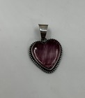 Vintage Southwestern Navajo Style Sterling Silver Heart Pendant E Willie Signed
