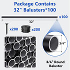 100 Pack 32-inch Deck Balusters Metal Spindles Iron Railing Deck Stair Railing