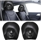 2pcs Funny Ghost Face Headrest Covers - Elastic Washable Auto Seat Protectors