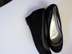 American Eagle Girls Size 3 5 Black Velour Shoe With Wedge Heel 