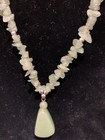 Jade Tone Glass Beaded Necklace Earring Set