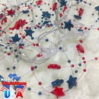 Red White Blue Star Garland With Lights  14ft 40 Led Patriotic Fairy Lights