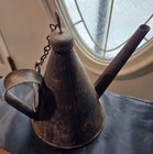 Antique P  Wall Pittsburgh Pa Miner   s Tin Wick Oil Lamp