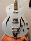 2008   Hofner Very Thin Classic Electric Guitar With Case Light Blue