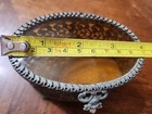 Antique Vintage Glass Ormolu Filigree Jewelry Casket Brass Beveled Glass Trinket
