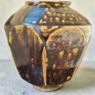 Korean Joseon Dynasty Candy Glaze Beveled Vase With Lid 18th-19th Century Antiqu