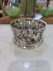 Vintage Silverplate Wine Champagne Bottle Coaster Bamboo Inside Liner 