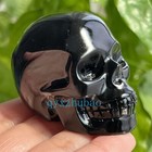 2  Natural Obsidian Gem Skull Quartz Carved Crystal Skull Reiki Healing 1pc