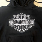 Harley Davidson Black White Orlando Hoodie Jacket Logo Back Motorcycle Xl