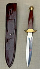 Vintage Stainless Pakistan Boot Dagger Knife Fixed Blade Wood Handle   Sheath