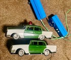 Bandai Green Vintage Showa Vintage Tin Police Vehicle Car Set Of 2 Made In Japan