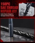 Pc Heli Coil Thread Repair Kit  Standard Helicoil Kit With Hss Drill Sae 150