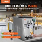 Commercial Ice Cream Machine  21 Qt h Yield  1800w 3-flavor Countertop Soft Serv