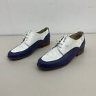 Women s Dina White   Blue Leather Oxford Shoes Preowned