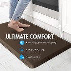 Anti-fatigue Kitchen Floor Mat 17 3 x28  Cushioned Standing Desk Rug Brown