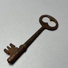 Vintage Antique Big Large Solid Barrel Iron Skeleton Key Steampunk  2-3 4  Long