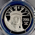 2001-w  100 1 Oz Platinum American Eagle Proof Statue Reagan -pcgs Pr 69 Dcam