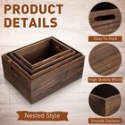 Set Of 4 Large Wood Storage Crates Boxes With Handles 4 Size Decorative Woode   