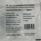 Lot Of 264 Pcs  10x1-1 2  White Screws Stainless Steel Pan Head  2 Phillips