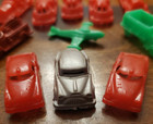 Vintage Lot Of Molded 18 Rubber Toy Trucks And Cars 1 Plane 50 s 60 s Nice Shape
