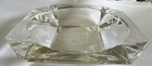Vintage Art Deco Square Clear Glass Ashtray Cigarette 8   x 8    Heavy Glass