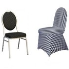 Black White Spandex Checkered Stretchable Chair Covers Wedding Party Decorations