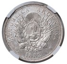 1882  Argentina  republic   Beautiful Silver 50 Centavos     Peso  Coin  Ngc Au 
