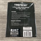 Trendnet 4-port Usb Kvm Switch Kit With Audio Tk-409k White Vga Cables Pc Laptop